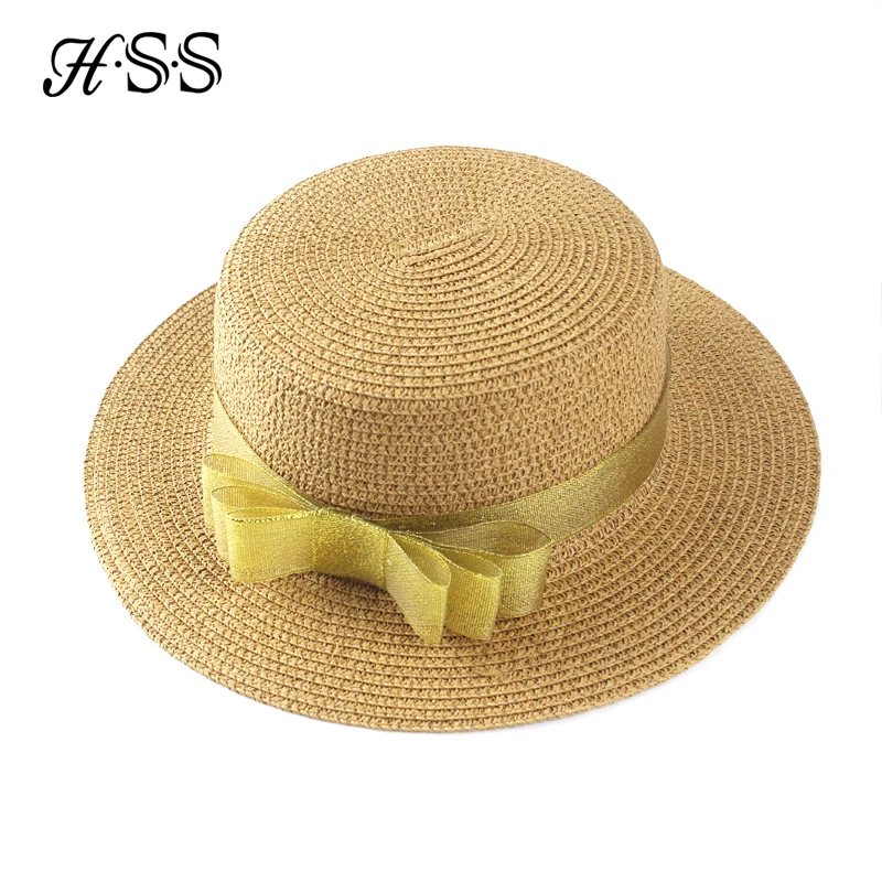 Hss الأصلي تصميم جديد المرأة أحد قبعة مسطحة أعلى الظل سترو القبعات الأزياء الذهبي القوس الشريط البحر شاطئ قبعات سريع مجانا Hss الأصلي تصميم جديد المرأة أحد قبعة مسطحة أعلى الظل سترو القبعات الأزياء الذهبي القوس الشريط البحر شاطئ قبعات سريع مجانا