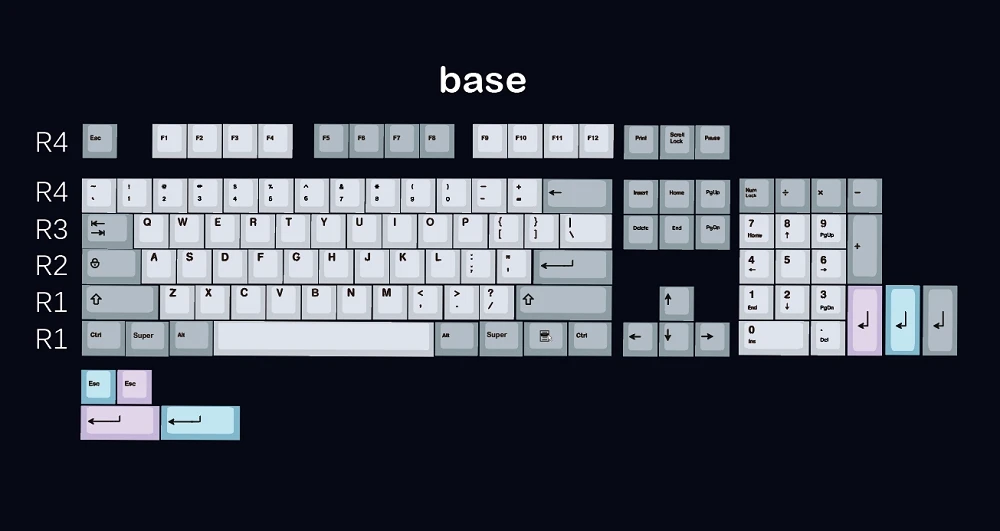 Приглушенный цветной 169 Вишневый профиль краситель Sub Keycap набор толстой PBT пластиковая клавиатура gh60 xd60 xd84 tada68 rs96 zz96 87 104 660 - Цвет: Muted-Base x1