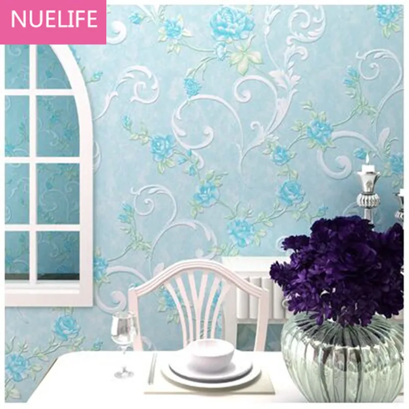 

0.53x10m Pastoral flowers pattern pvc wallpaper 3d stereo living room bedroom baby room children room decoration wallpaper