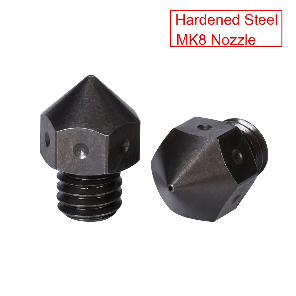 

3D Printer Parts MK8 Nozzle Hardened Steel MK8 Nozzles 0.2/0.4/0.6/0.8 Bowden Extruder Hotend 1.75MM Filament MK8 Extruder Head