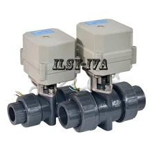 DC24V DN50 Электрический шаровой кран из ПВХ, 2 варианта пластиковый клапан управления двигателем