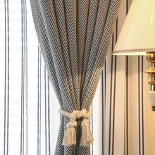 Simple Striped Decoration Blackout Curtains for the Bedroom Modern Tulle Curtains for Living Room Window Curtains