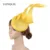 4-Layer Sinamay Yellow Millinery Wedding Fascinator Hats Fashion Hair Accessories Scraft Headpiece Headbands Church High Quality 11