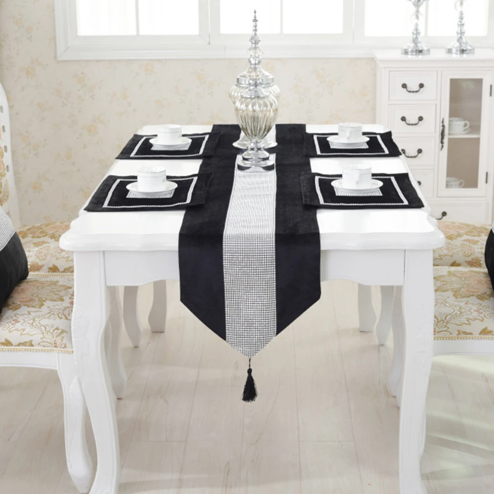 elegant Diamante Table Runner modern Tablecloth Wedding Party home