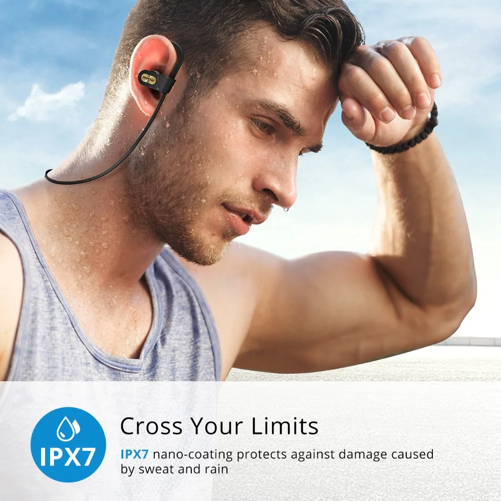 Mpow IPX7 водонепроницаемые Bluetooth наушники CVC6.0 с шумоподавлением Hi Fi стерео