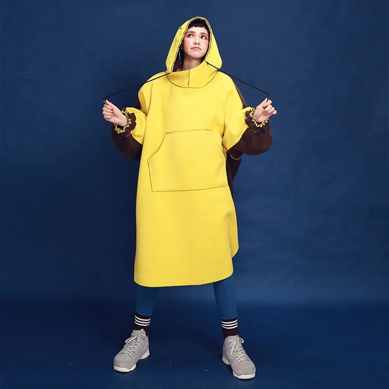 Original Design New Arrival 2017 color patchwork double faced polar fleece oversized long 