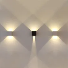 3 шт. водонепроницаемые уличные Настенные светильники/внутренний коридор светодиодный настенный светильник 12 Вт AC85-265V куб регулируемый COB светодиодный светильник