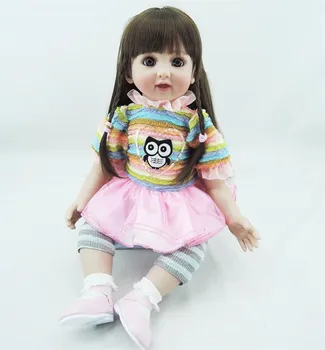 

60cm bebe Reborn Toddler Doll Cloth Body 24" Vinyl Limbs Princess Baby Dolls Girls Birthday Gift Child Play House Toy