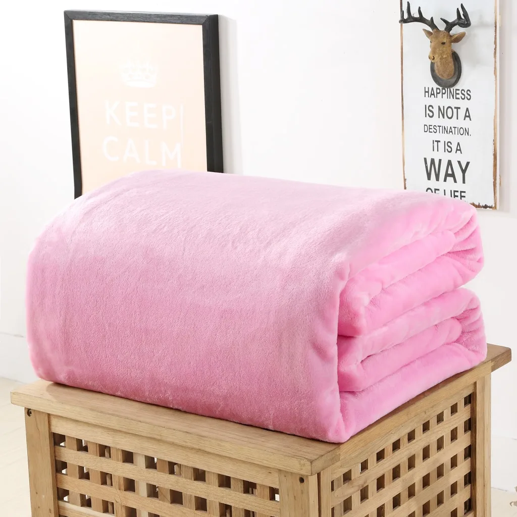 Домашний Текстиль полиэстер коралловый флис одеяло двойной слои пледы на диван кровать самолет одноцветное покрывала дома textilet