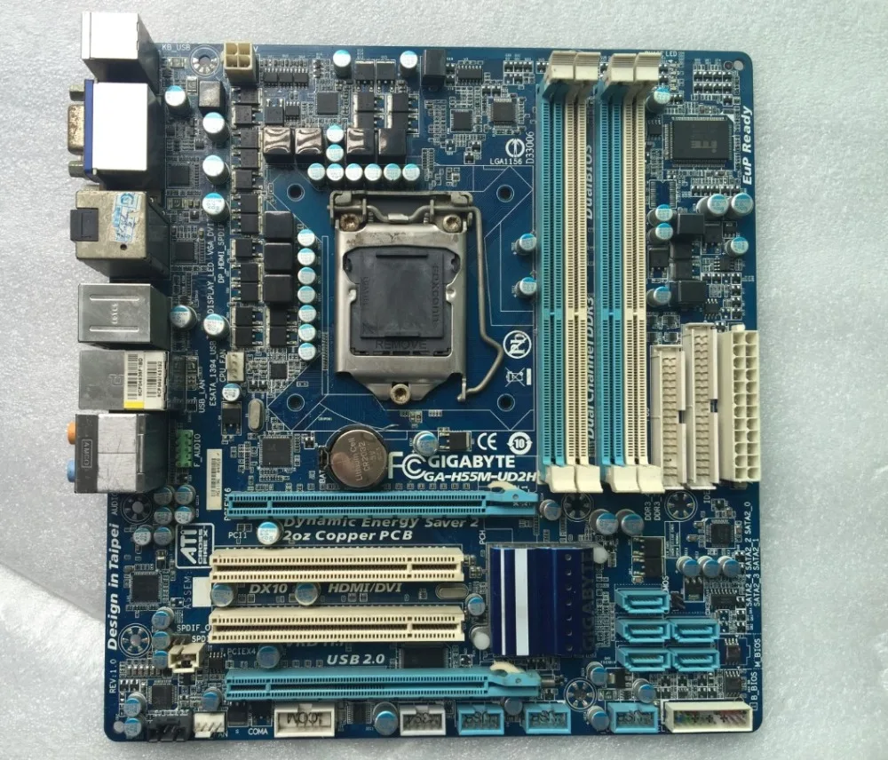 

Free shipping 100% original motherboard for gigabyte GA-H55M-UD2H 1156 DDR3 H55M-UD2H 16GB support I3 I5 I7 desktop motherboard