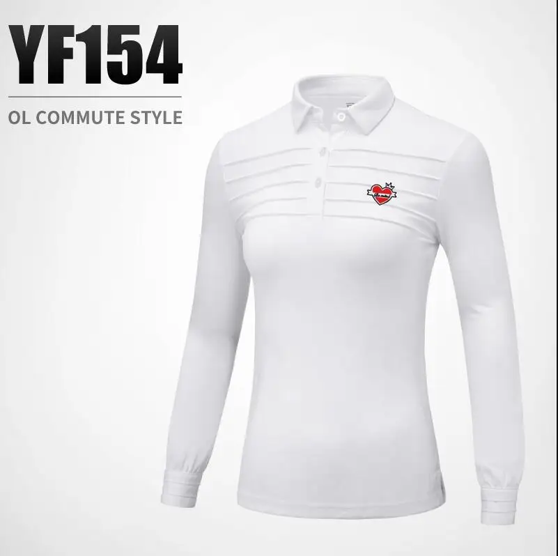 2019 PGM Spring Autumn Golf Sportswear Women's Long Sleeve Golf T-shirt Golf Apparel Breathable White Short Skirt For Female