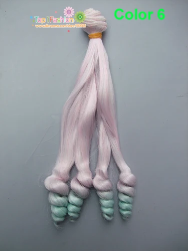 25 см волнистые кукла волосы SD AD 1/3 1/4 1/6 bjd кукла diy парики для blyth BJD вьющиеся куклы для девочек, купальная одежда - Цвет: Color 6