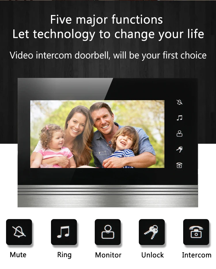 Проводной видео домофон дверной звонок Система 7 ''TFT-LCD монитор экран с ИК COMS наружная камера видео дверной звонок