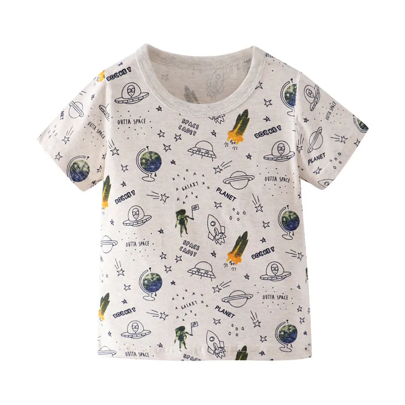 Fuyxxmer 3 Pack Toddler Boys Kids T-Shirt Cotton Cartoon Animals Pattern Printed Short Sleeve Tees T-Shirts 1-10 Years