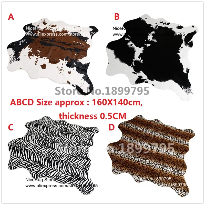 2 шт. ковер с рисунком Зебра воловья кожа коврик Тигр Леопард панда Жираф дикие