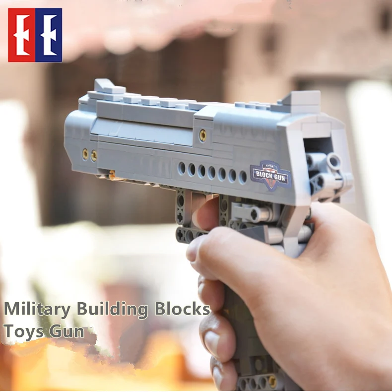 

New DIY Military Building Blocks 307pcs Toys Gun Desert Eagle Model Kits Bricks Boy Gift DropShip Compatible LegoE Weapon