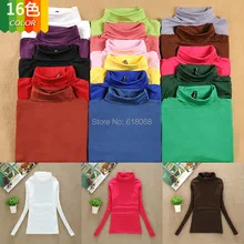Big SALE 2017 New Arrival Women s Clothing T shirt in Autumn Winter Multicolor Turtleneck Long