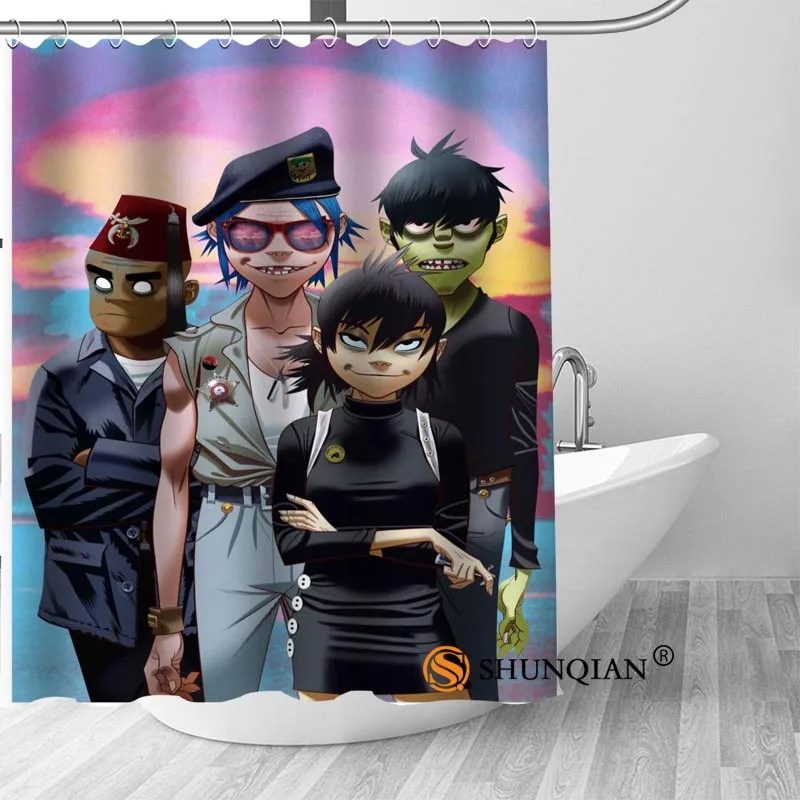 Горячие Пользовательские Gorillaz Занавески для душа полиэстер Ванная комната Шторы с Для ванной Шторы Ванная комната Декор