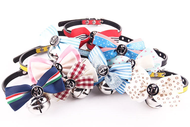 Dog collar, bow bell, loss-proof bell, cat and dog fashion necklace