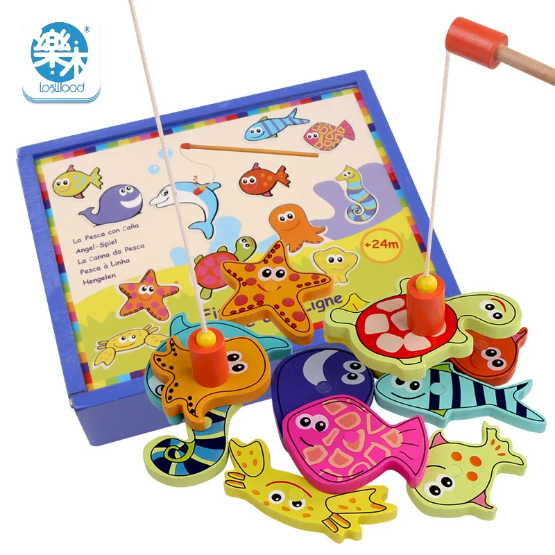Buy Wooden Fishing Toy Set Fishing Game Fish