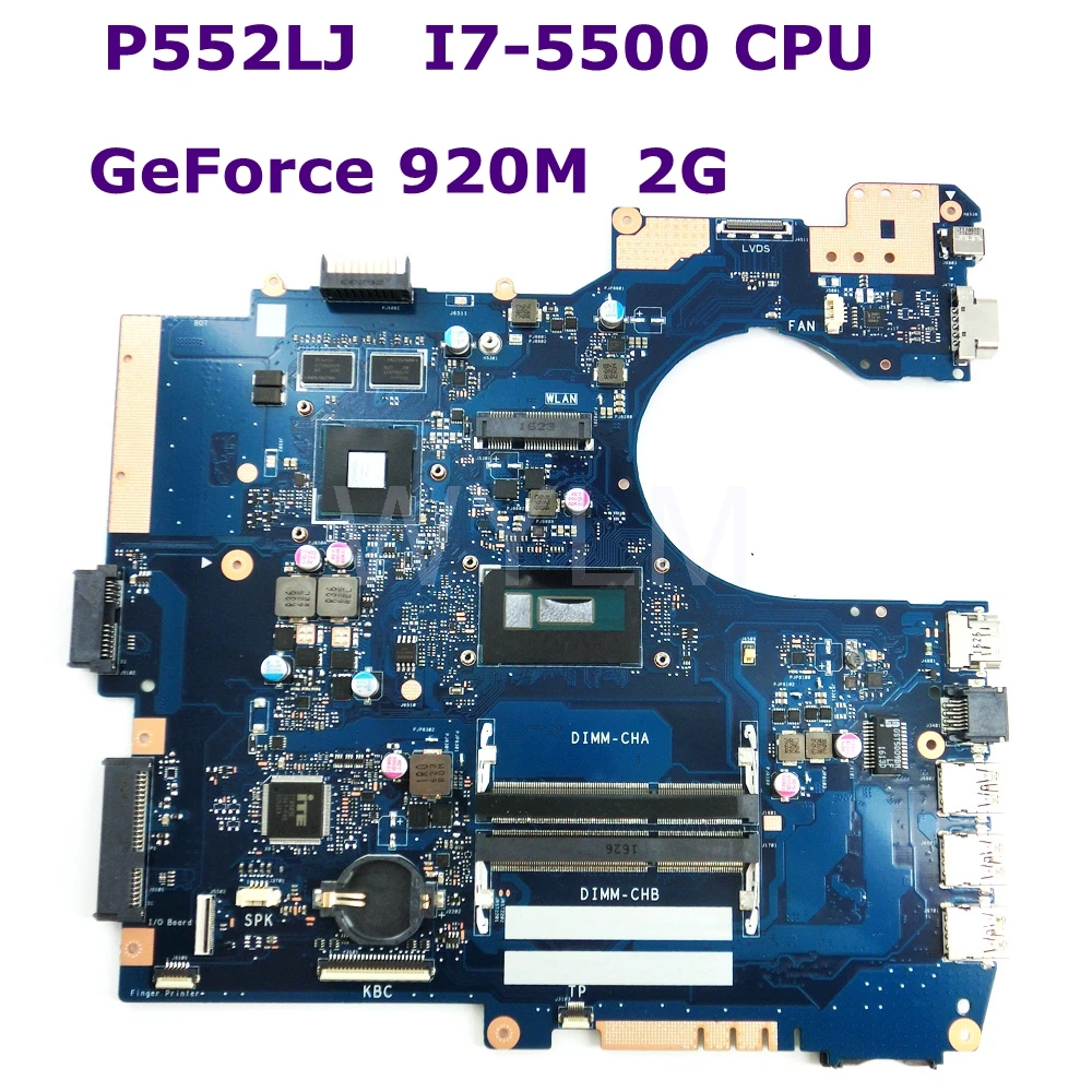 

P552LJ MB._0M/I7-5500U/AS GeForce 920M 2G Mainboard For ASUS PRO P552LJ P552LA P552L Business laptop Motherboard 90NX0060-R01000