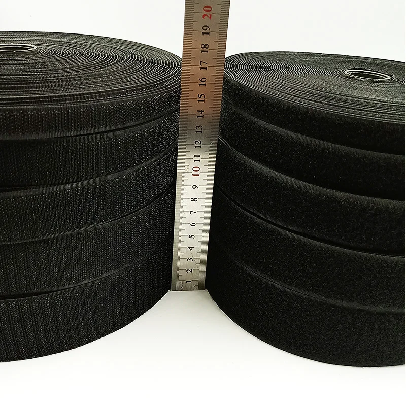 

16/20/25/30/40/50 Black White Magic Tape Hook and Loop Self Adhesive Fastener Tape Strip No Glue Sewing Accessory 1m/Pair
