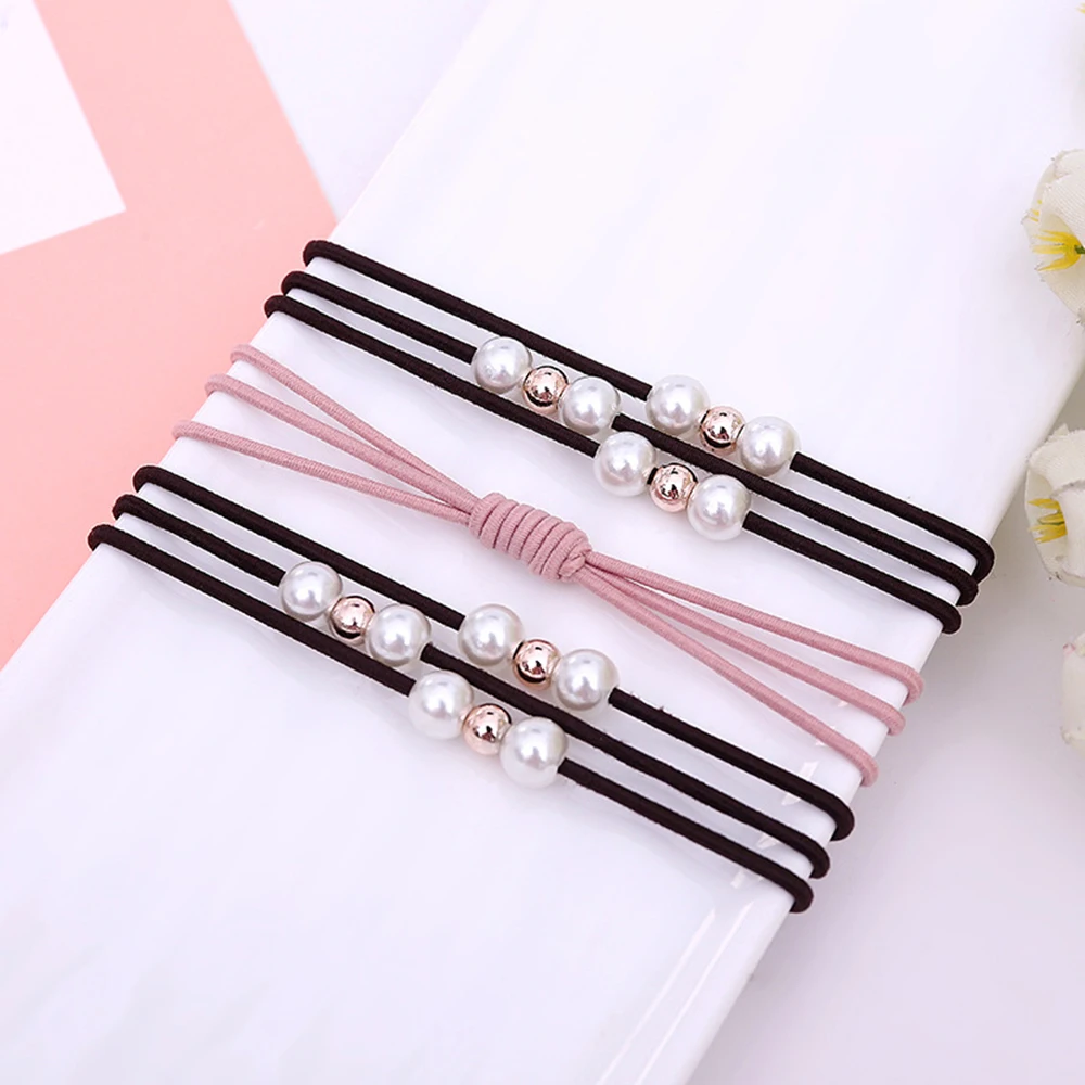 MISS ROSE 1 PC Girls Multi-Layer Pearl Hair Rope Styling Tools Solid Color Elasticity Hair Ring Hairband Hair Accessories MISS ROSE 1 PC Girls Multi-Layer Pearl Hair Rope Styling Tools Solid Color Elasticity Hair Ring Hairband Hair Accessories