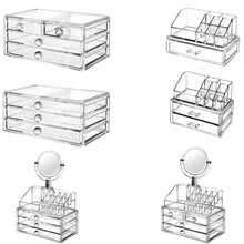 Прозрачный ящик для хранения косметики, акриловый многослойный ящик для ухода за кожей, набор для хранения помады
