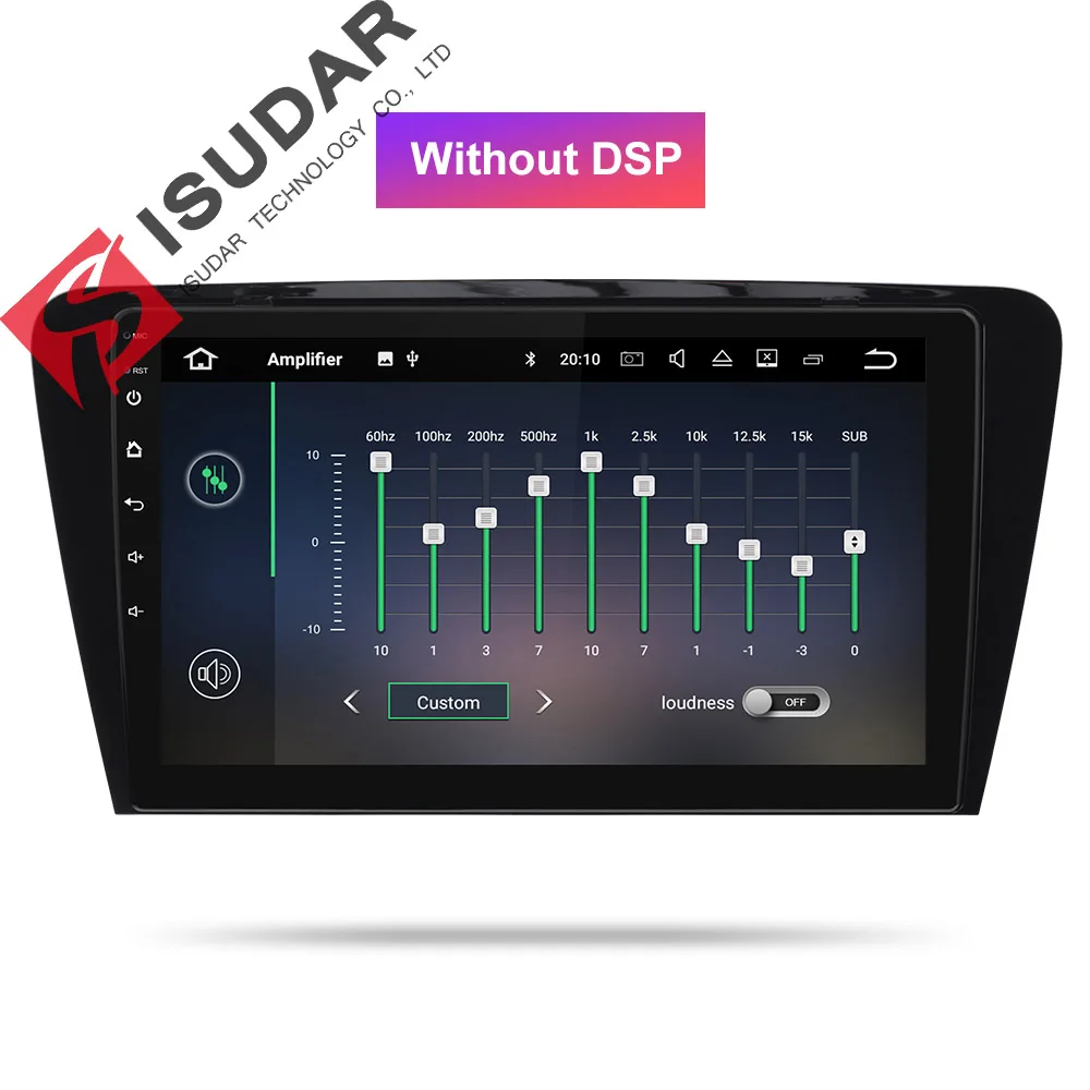 Isudar автомобильный мультимедийный плеер 1 Din DVD Automotivo Android 9 для Skoda/Octavia-gps четырехъядерный ram 2 Гб rom 16 Гб радио FM - Цвет: Without DSP