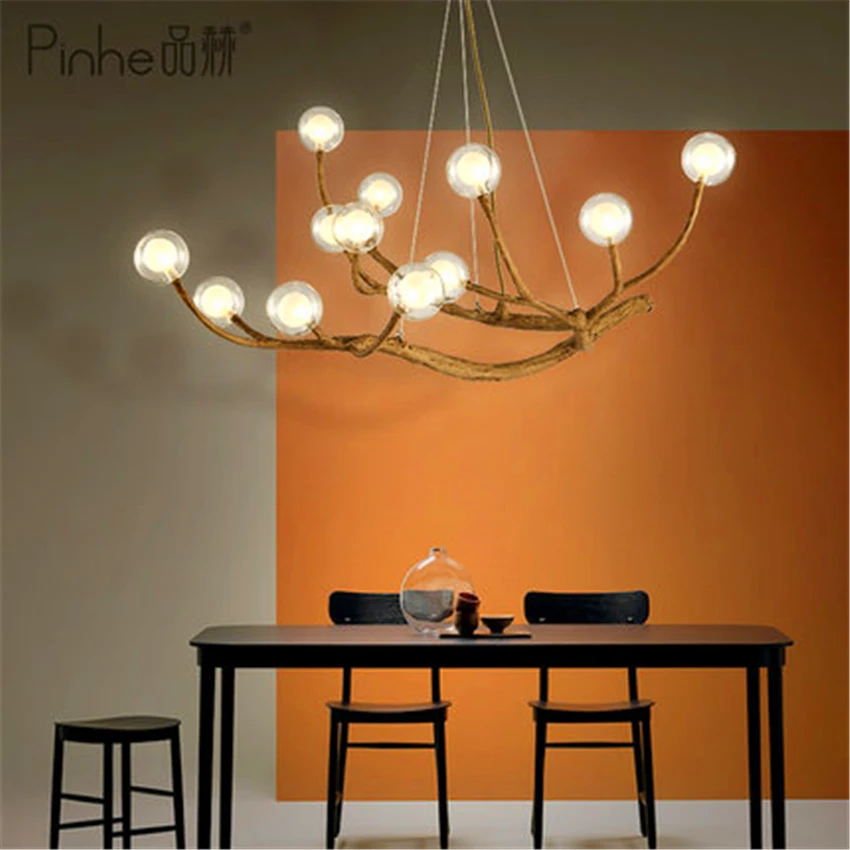 

Nordic LED Pendant Light Lighting Design Light Glass Resin Branch Light Pendant Lamp Ceiling Lampara Lustre Art Kitchen Fixtures