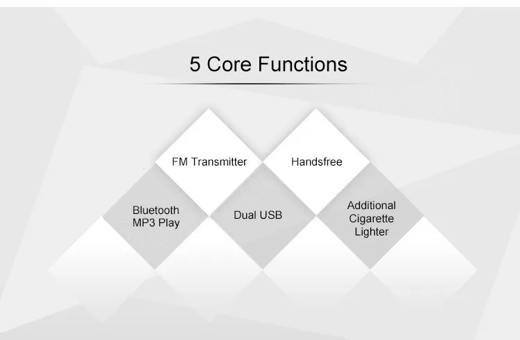 Bluetooth гарнитура, автомобильный комплект, беспроводной fm-передатчик, MP3 плеер, FM модулятор, телефон, светодиодный дисплей, два порта USB