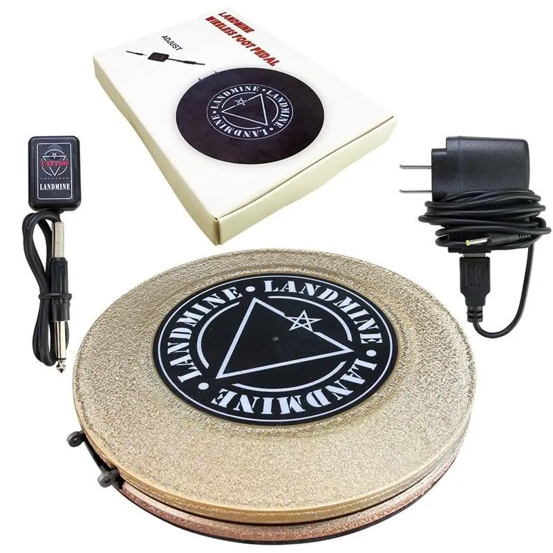 

Light Yellow 360 Degree Access Round Tattoo Foot Pedal Switch Wireless Control for Tattoo Machine Power Supply