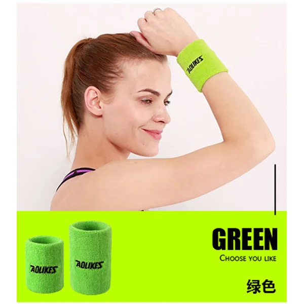 Спортивный 11 см эластичный удлиненный браслет, манжета для баскетбола, тенниса, бадминтона, защита от пота, полотенце, защита для запястья, унисекс - Цвет: Green