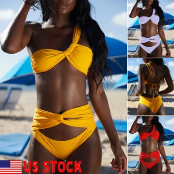 

2019 Swimwear Women Padded Bandage Swimsuit Beachwear Bathing Push-up Bikini Set