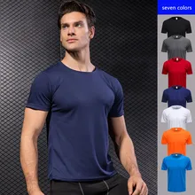 LANBAOSI, Мужская футболка для бега, одноцветная, с коротким рукавом, летняя, свободная, компрессионная, для спортзала, футболки, быстросохнущие, дышащие, спортивные топы Y50