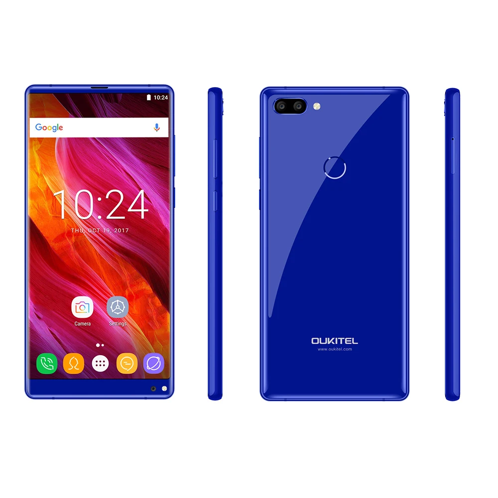 Original Oukitel MIX 2 5,99 ''FHD 18:9 pantalla 4G teléfono móvil Octa Core 6 GB + 64 GB 21MP + 13MP Cámara Smartphone 4080 mAh huella digital