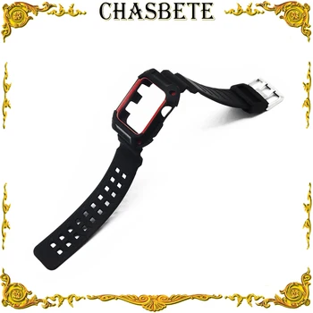 

38mm 42mm Silicone Rubber Watch Band for iWatch Apple Watch / Sport / Edition Resin Strap Wrist Loop Belt Bracelet Black + Tool