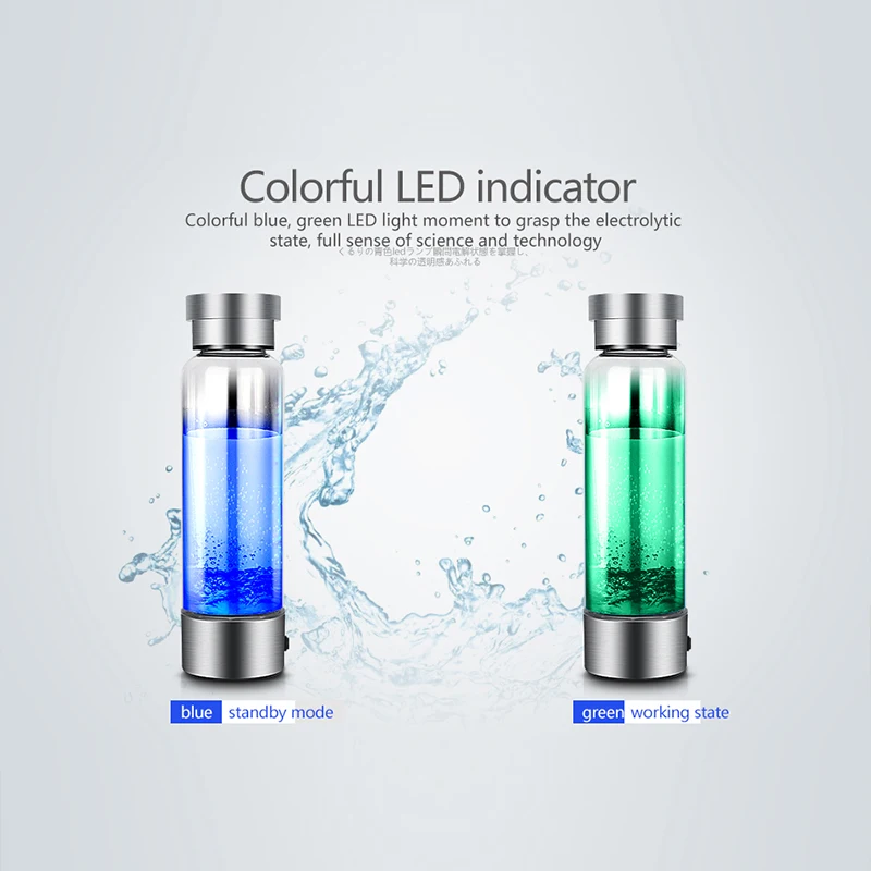 Бытовой портативный генератор водорода ионизатор для чистого H2 богатая водородом бутылка для воды электролиз Hidrogen 350 мл напиток водород