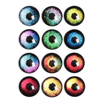

10-30pcs 10mm-30mm Round Handmade Dragon Cat Eyes Photo Glass Cabochons Base Setting Jewelry Charms Accessory No.1008