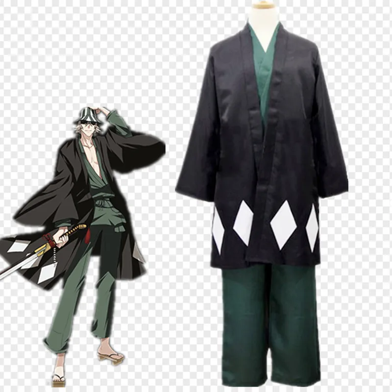 Аниме BLEACH Urahara Kisuke Косплей Костюм Полный комплект кимоно Хэллоуин Одежда для вечеринки