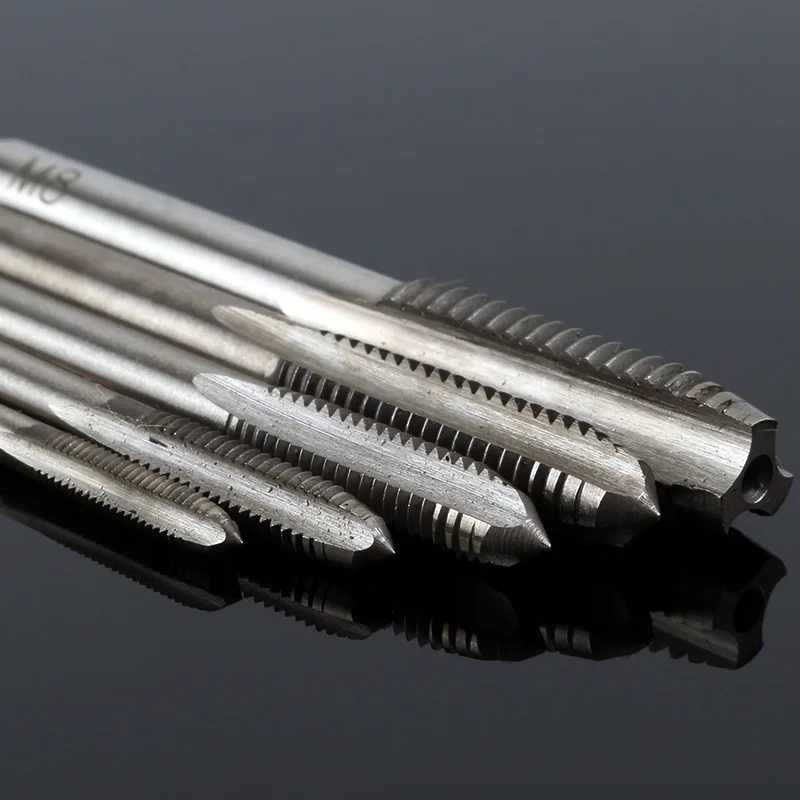 5pcs/set Machine Accessories Round Shank Perforator Straight Groove Tap Bearing Steel Mini Straight Flute Hand Taps Drilling