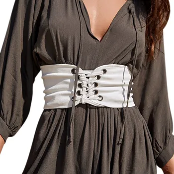 

Knitting Solid Lace Belts Cummerbunds Belt Strap Women Elastic Fashion Casual Waist Shaped Clothing Accessories 61*13CM