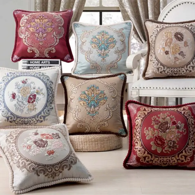 European Style Luxury Bed Decorative Throw Pillows Cushions Cover European Style Luxury Bed Decorative Throw Pillows Cushions Cover Home Chair Embroidery Pillow