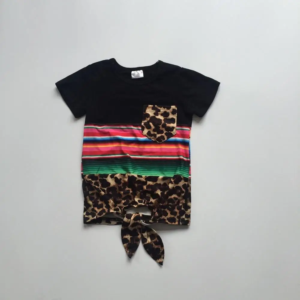 Летняя эксклюзивная футболка для маленьких девочек; детская одежда; хлопковый топ с цветочным принтом и леопардовым принтом для мамы