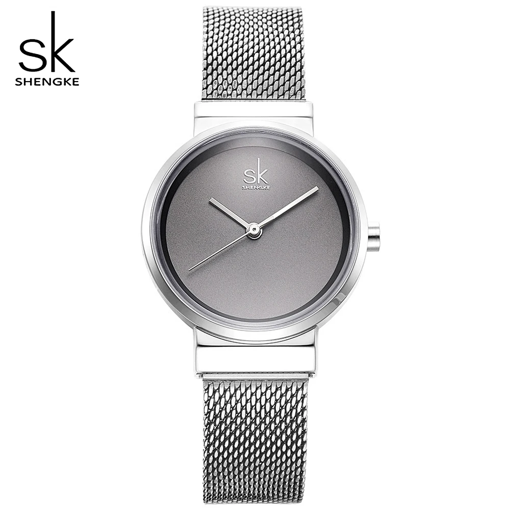 

SHENGKE Simple Gray Watches Women Fashion Quartz Watch Luxury Brand Wristwatches For Lady Clock 2018 New Style Relogio Feminino