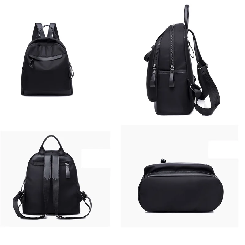 Женский Маленький Нейлоновый водонепроницаемый тканевый черный рюкзак корейский маленький рюкзак для путешествий Повседневная Студенческая школьная сумка zy02