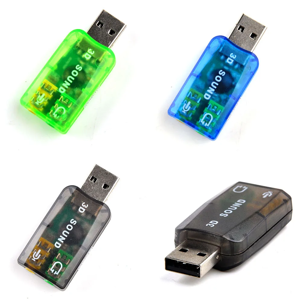 3,5 мм к USB Звуковая карта адаптер аудио 5,1 Tarjeta de Sonido Externo Tarjeta 3D usb звуковая карта Microfono HIFI случайный цвет