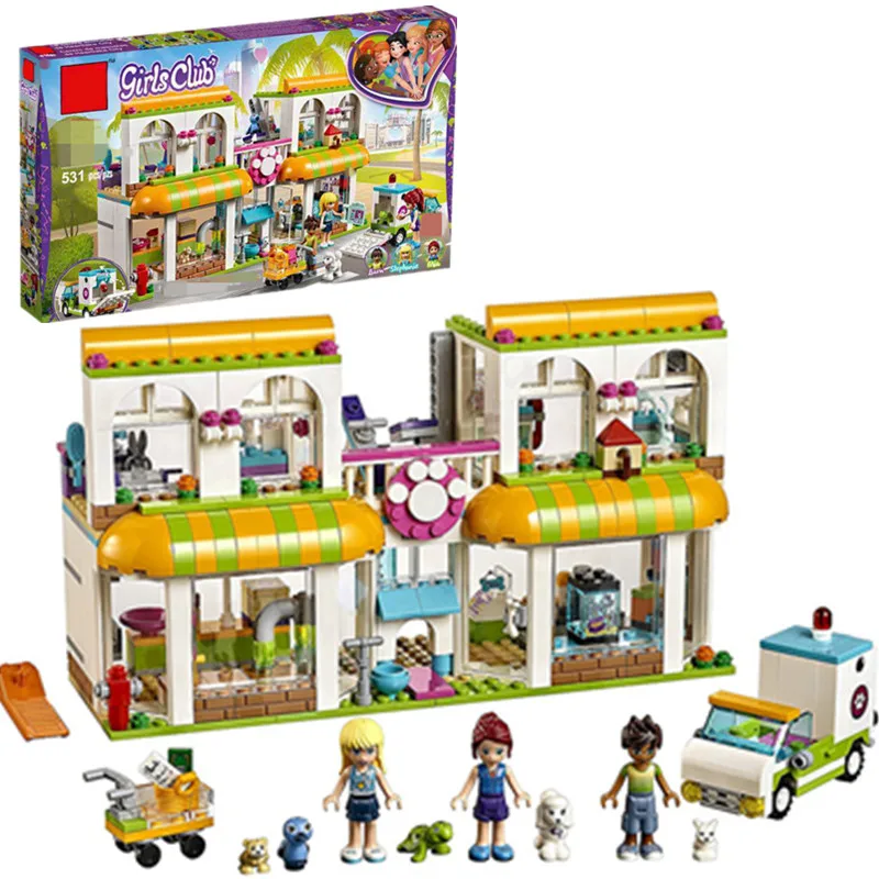 

New compatible Legoinglys friends 01074 the Heartlake City Pet Center 41345 Pet Shop Creative Building blocks Toys