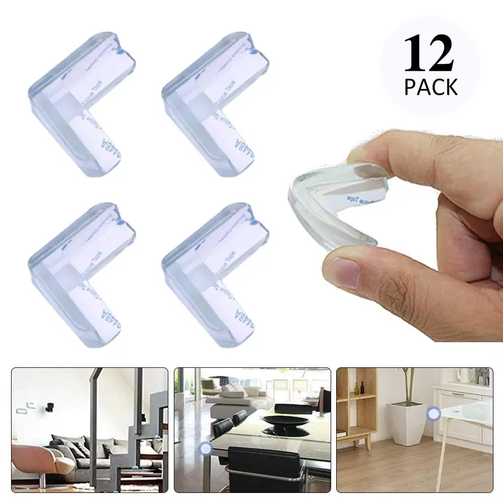

12Pcs Transparent Baby Silicone Safety Protector Table Corner Protection From Children Anticollision Edge Corners Guards Safety