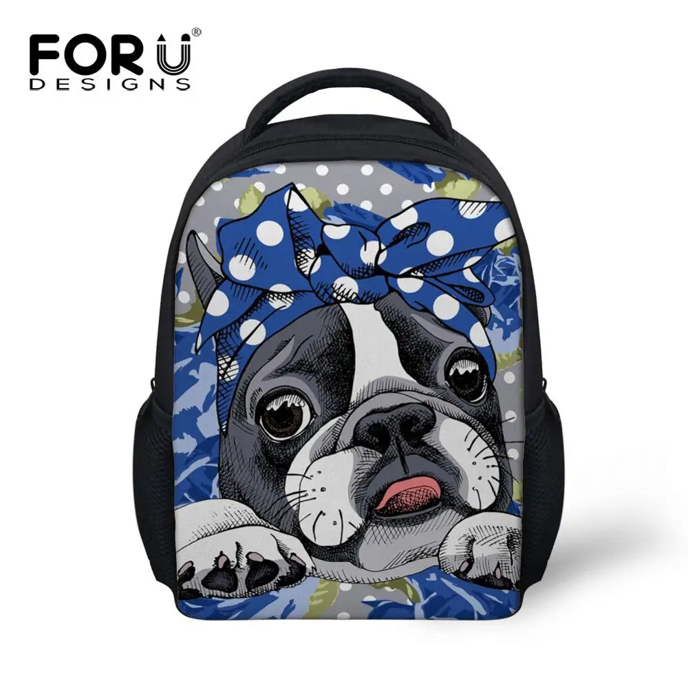 FORUDESIGNS Детские рюкзаки для девочек с героями мультфильмов Boston Terrier ортопедический рюкзак Детская сумка Детские сумки Mochila Infantil - Цвет: YQ743F